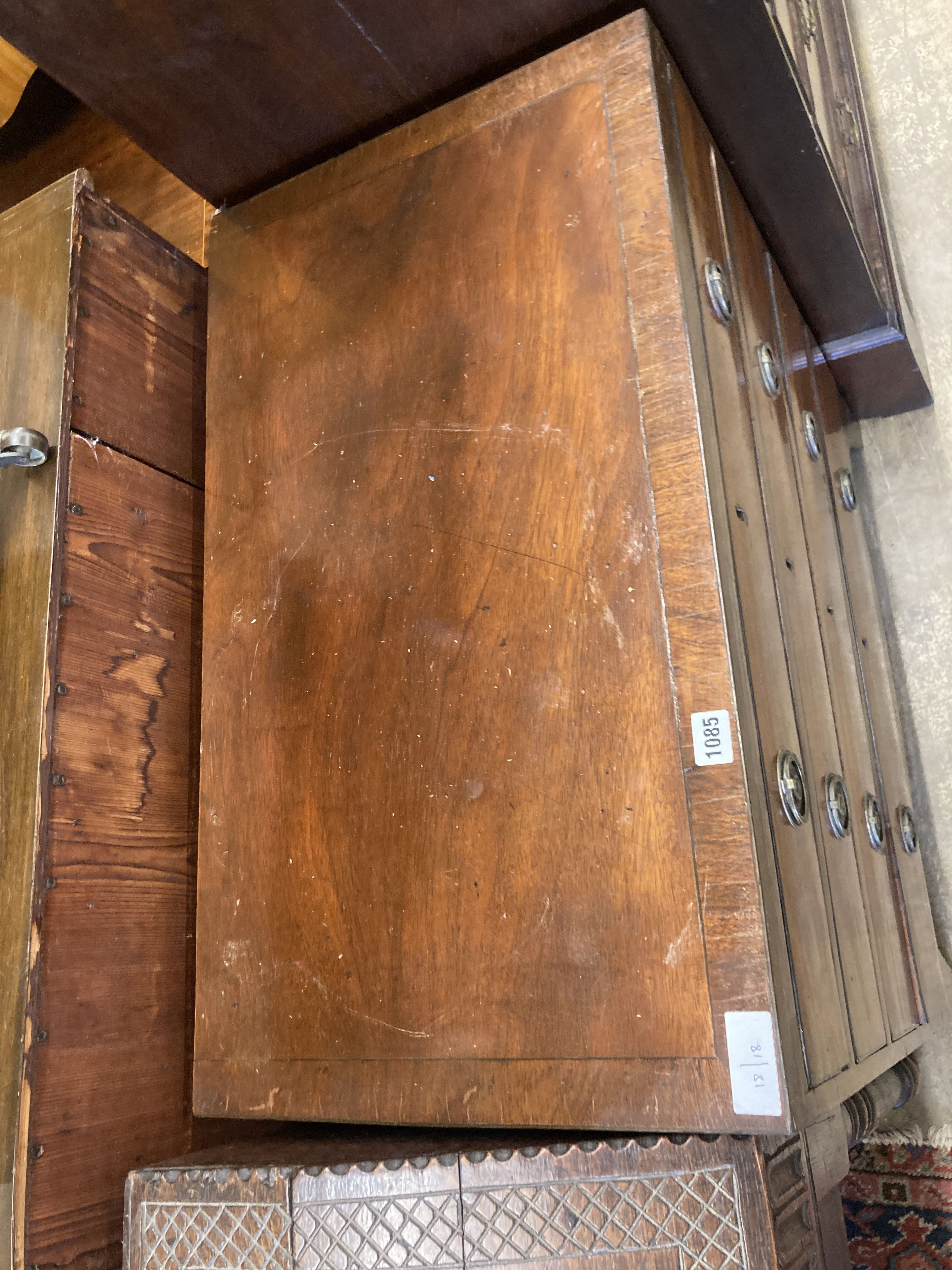 A small Regency banded mahogany chest, width 75cm, depth 42cm, height 79cm